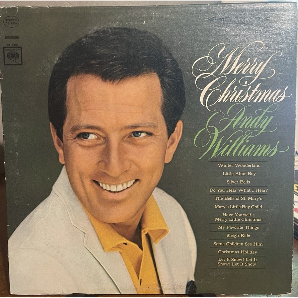 1965 Andy Williams Merry Christmas Vinyl Record LP Columbia CS 9220 Holiday Pop